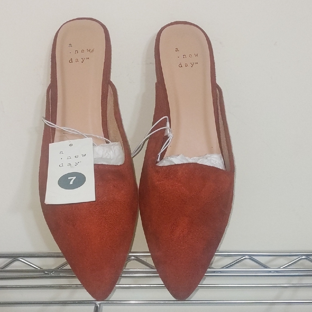 A New Day Women's Terracotta Suede Mules